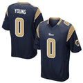 Cooneas LA.Rams #0 Byron Young Player Navy Home Game Stitched Jerseys