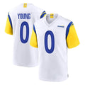Cooneas LA.Rams #0 Byron Young Player White Home Game Stitched Jerseys