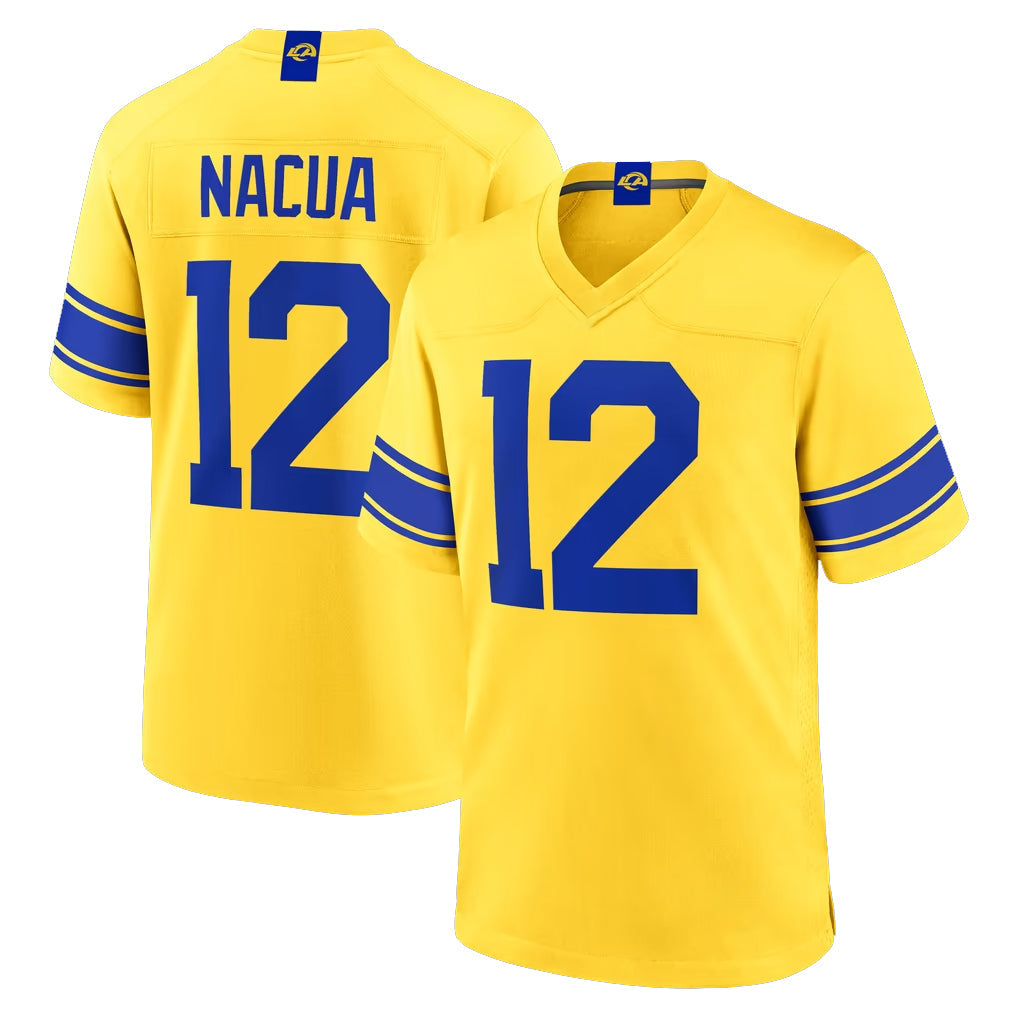 Cooneas LA.Rams #12 Puka Nacua Player Gold Classic Sol Home Game Stitched Jerseys