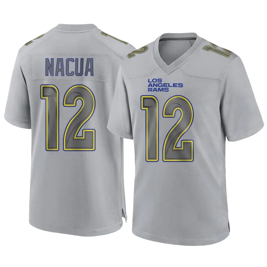 Cooneas LA.Rams #12 Puka Nacua Player Gray Atmosphere Fashion Game Stitched Jerseys