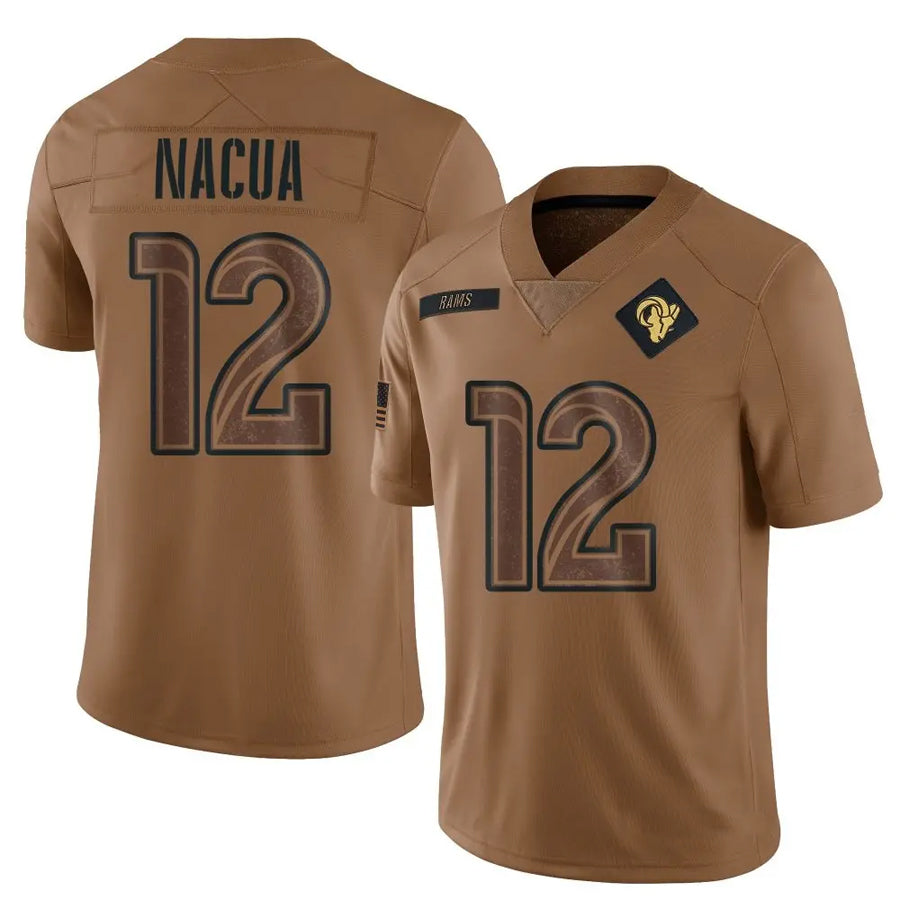 Cooneas LA.Rams #12 Puka Nacua Player Limited Brown Salute To Service Stitched Jerseys