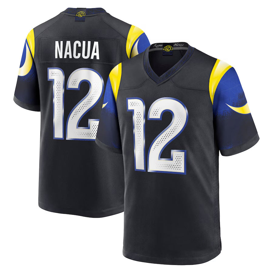 Cooneas LA.Rams #12 Puka Nacua Player Midnight Blue Rivalries Collection Game Stitched Jerseys