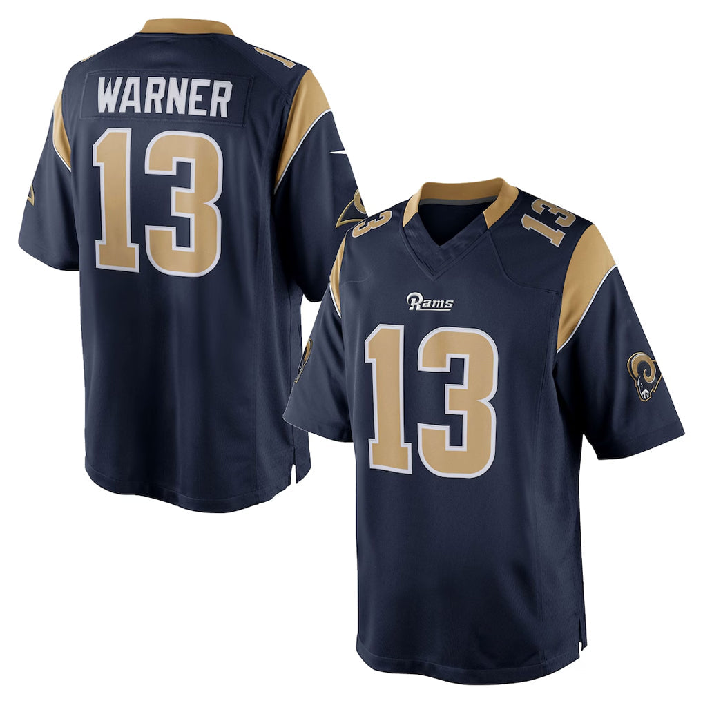 Cooneas LA.Rams #13 Kurt Warner Player Navy Retired Limited Stitched Jerseys
