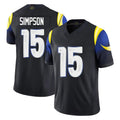 Cooneas LA.Rams #15 Ty Simpson Player Black Midnight Rivalries Collection Limited Home Game Stitched Jerseys