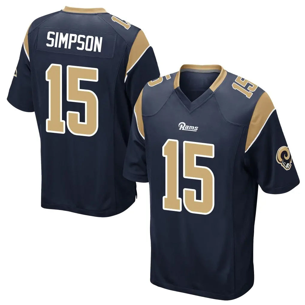 Cooneas LA.Rams #15 Ty Simpson Player Navy Home Game Stitched Jerseys