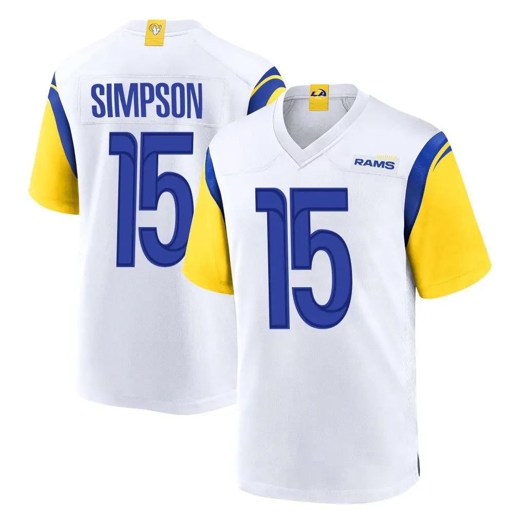 Cooneas LA.Rams #15 Ty Simpson Player White Home Game Stitched Jerseys