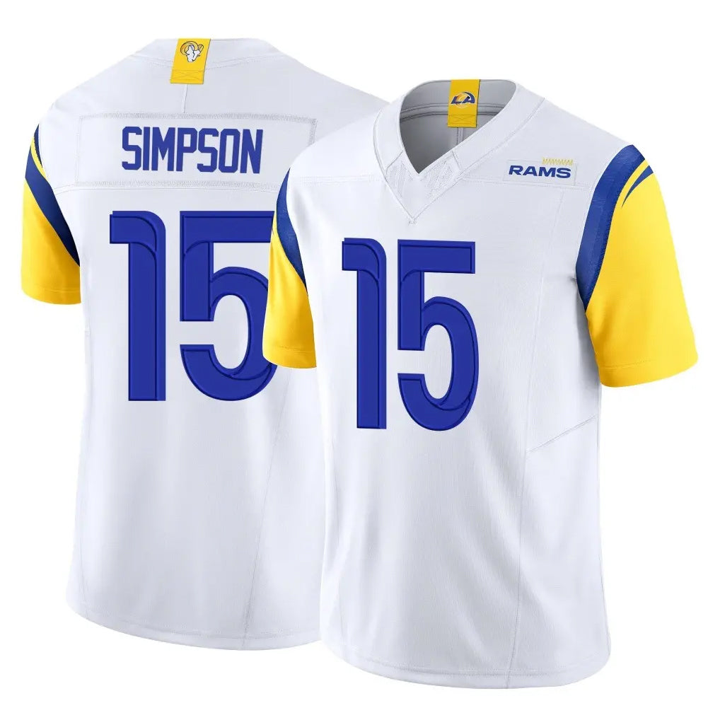 Cooneas LA.Rams #15 Ty Simpson Player White Limited Vapor F.U.S.E. Home Game Stitched Jerseys
