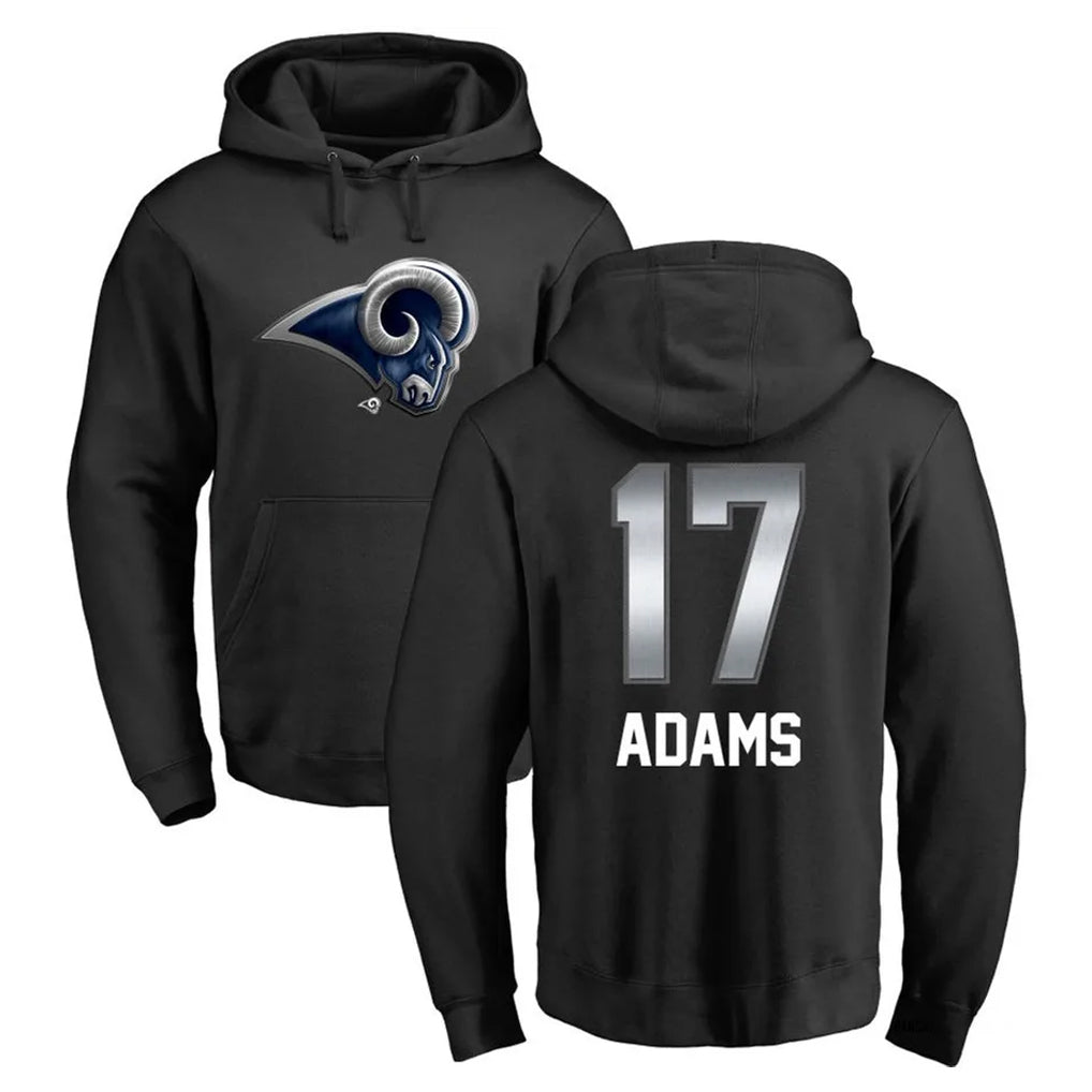 Cooneas LA.Rams #17 Davante Adams Player Black Pullover Hoodie Limited Game Stitched Jerseys