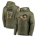 Cooneas LA.Rams #17 Davante Adams Player Olive Salute to Service Pullover Hoodies Home Game Stitched Jerseys