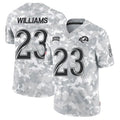 Cooneas LA.Rams #23 Kyren Williams Player Arctic Camo Salute to Service Limited Stitched Jerseys