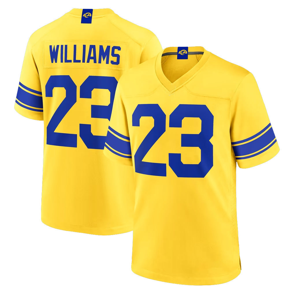 Cooneas LA.Rams #23 Kyren Williams Player Gold Classic Sol Home Game Stitched Jerseys