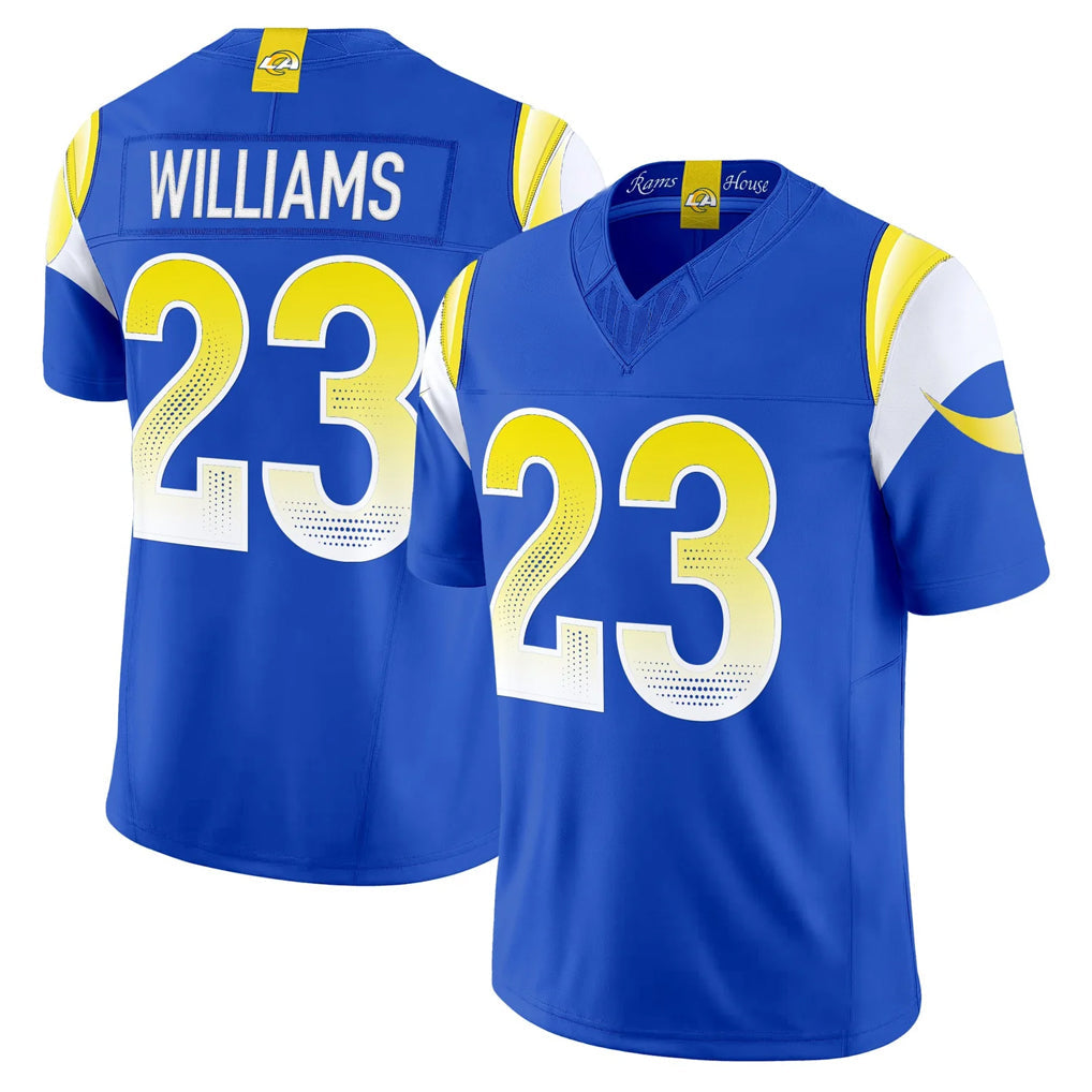 Cooneas LA.Rams #23 Kyren Williams Player Royal Rivalries Vapor Limited Home Game Stitched Jerseys