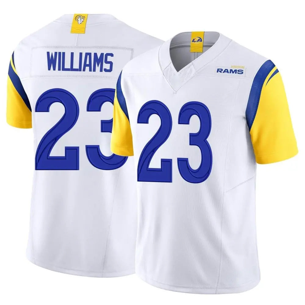 Cooneas LA.Rams #23 Kyren Williams Player White Limited Vapor F.U.S.E. Stitched Jerseys