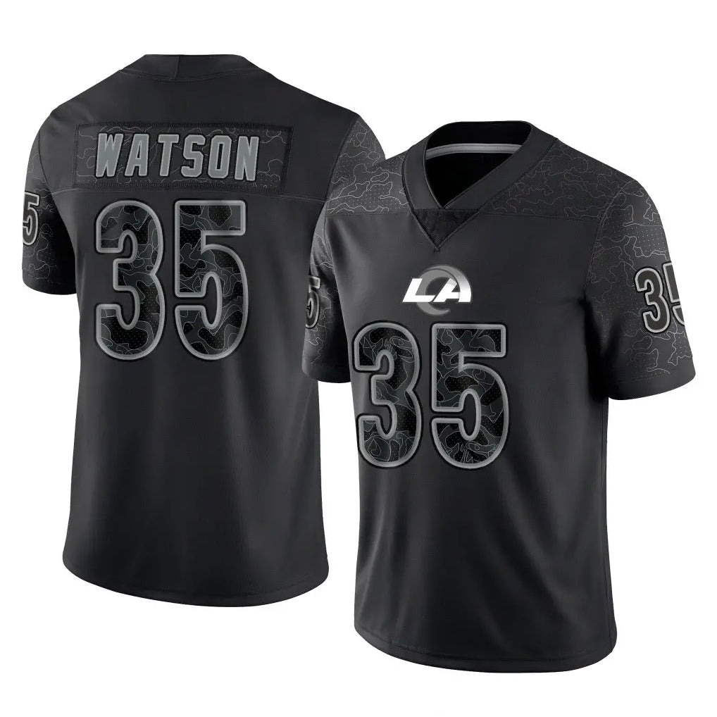 Cooneas LA.Rams #35 Jaylen Watson Player Black Limited Reflective Home Game Stitched Jerseys