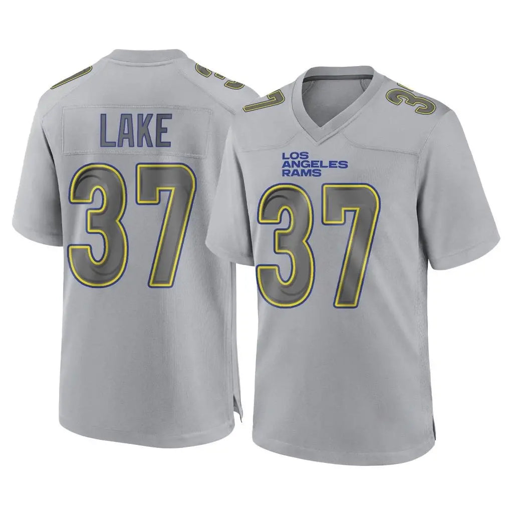 Cooneas LA.Rams #37 Quentin Lake Player Gray Atmosphere Fashion Home Game Stitched Jerseys
