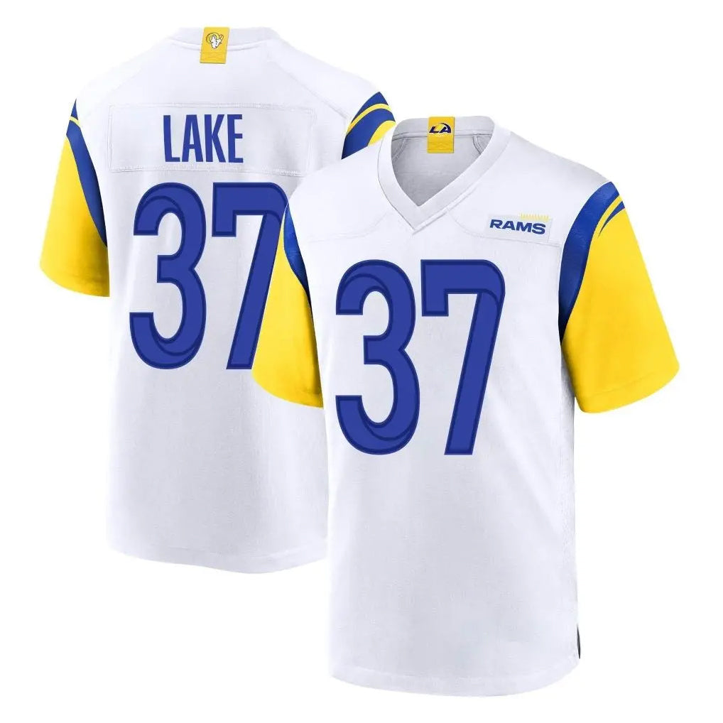 Cooneas LA.Rams #37 Quentin Lake Player White Home Game Stitched Jerseys