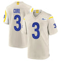 Cooneas LA.Rams #3 Kam Curl Player Bone Home Game Stitched Jerseys
