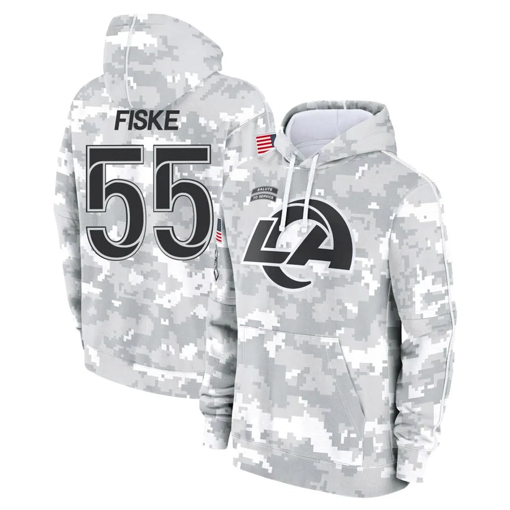 Cooneas LA.Rams #55 Braden Fiske Player Arctic Camo Salute to Service Hoodies Limited Game Stitched Jerseys