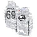 Cooneas LA.Rams #69 Kevin Dotson Player Arctic Camo Salute to Service Hoodies Limited Game Stitched Jerseys