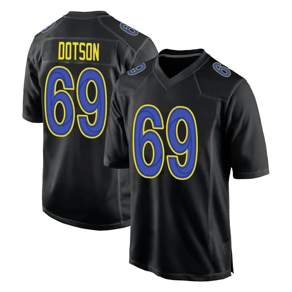 Cooneas LA.Rams #69 Kevin Dotson Player Black Fashion Limited Home Game Stitched Jerseys