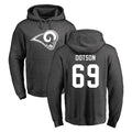 Cooneas LA.Rams #69 Kevin Dotson Player Gray Pullover Hoodie Limited Game Stitched Jerseys