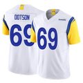 Cooneas LA.Rams #69 Kevin Dotson Player White Limited Vapor F.U.S.E. Home Game Stitched Jerseys
