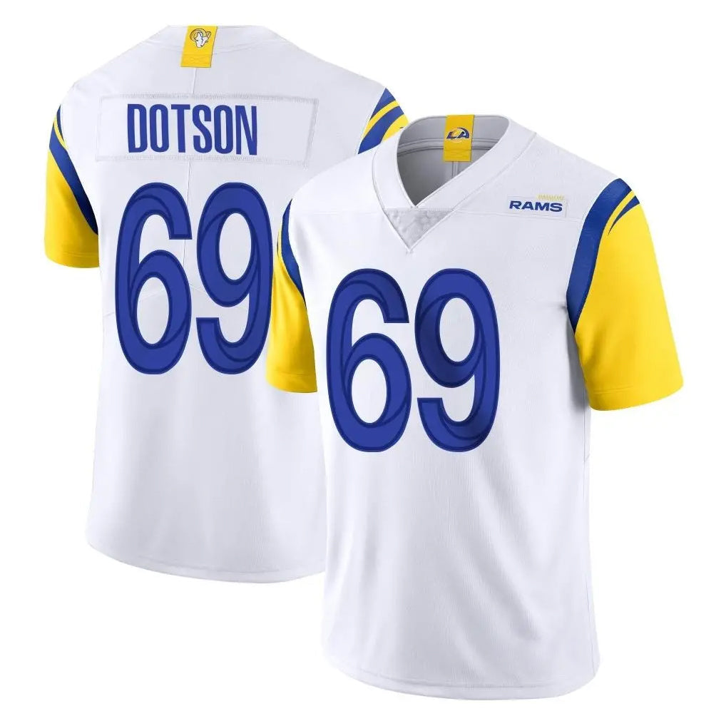 Cooneas LA.Rams #69 Kevin Dotson Player White Limited Vapor Untouchable Home Game Stitched Jerseys
