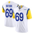 Cooneas LA.Rams #69 Kevin Dotson Player White Limited Vapor Untouchable Home Game Stitched Jerseys
