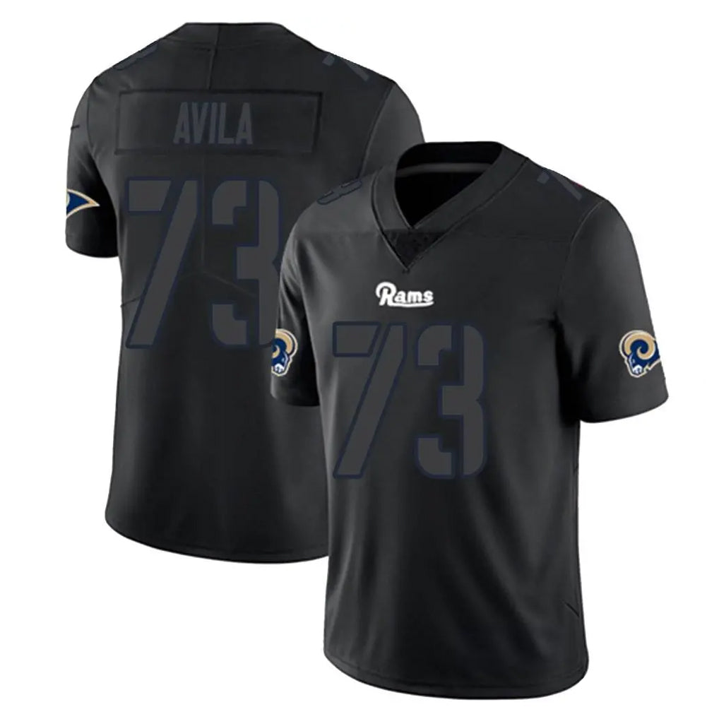 Cooneas LA.Rams #73 Steve Avila Player Black Impact Limited Home Game Stitched Jerseys