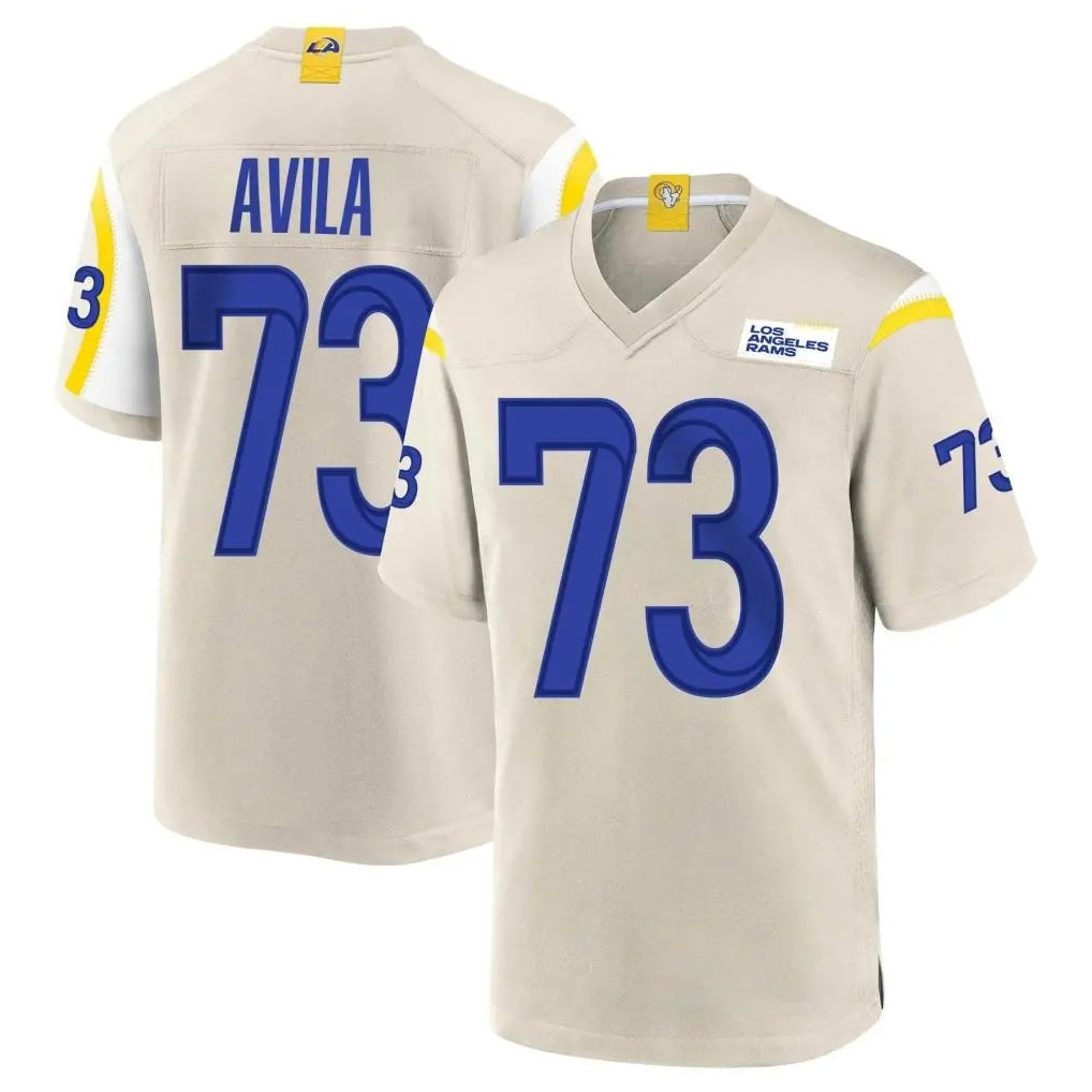 Cooneas LA.Rams #73 Steve Avila Player Bone Home Game Stitched Jerseys