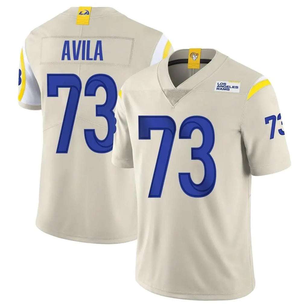 Cooneas LA.Rams #73 Steve Avila Player Bone Limited Vapor Home Game Stitched Jerseys