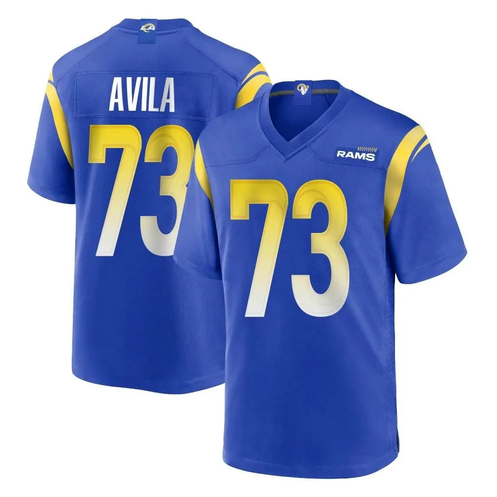 Cooneas LA.Rams #73 Steve Avila Player Royal Home Game Stitched Jerseys