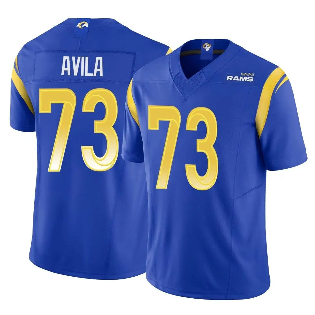 Cooneas LA.Rams #73 Steve Avila Player Royal Limited Vapor F.U.S.E. Home Game Stitched Jerseys