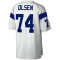 Cooneas LA.Rams #74 Merlin Olsen Mitchell & Ness White Legacy Replica Stitched Puhic Jersey