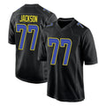 Cooneas LA.Rams #77 Alaric Jackson Player Black Fashion Limited Home Game Stitched Jerseys