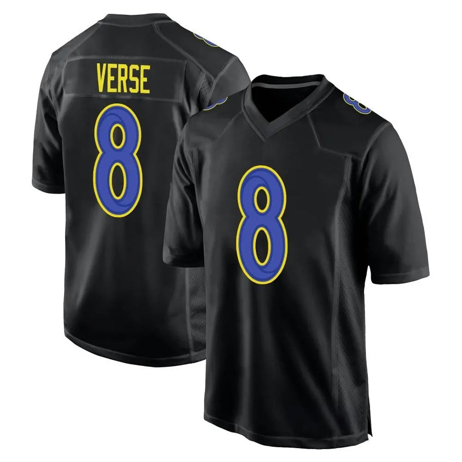 Cooneas LA.Rams #8 Jared Verse Player Black Fashion Game Stitched Jerseys