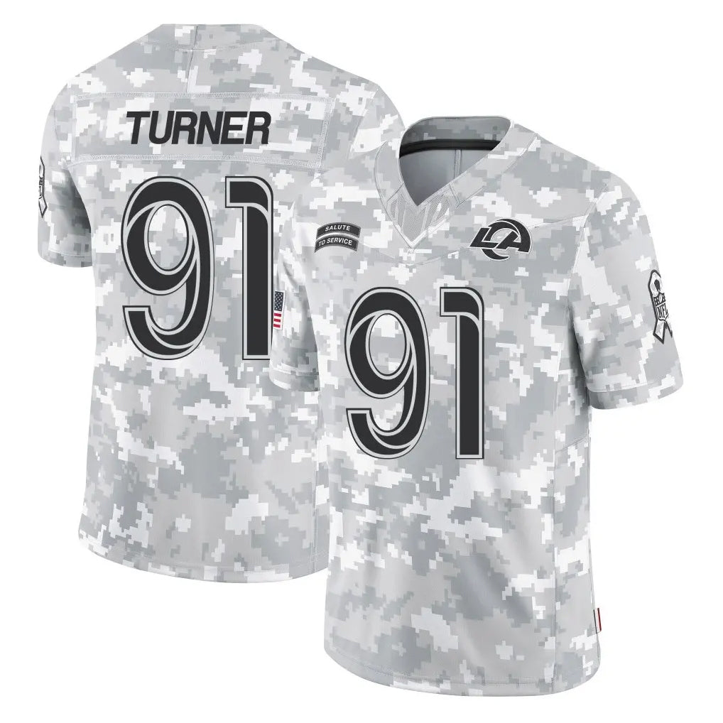 Cooneas LA.Rams #91 Kobie Turner Player Arctic Camo Salute To Service Limited Game Stitched Jerseys