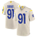 Cooneas LA.Rams #91 Kobie Turner Player Bone Home Game Stitched Jerseys