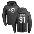 Cooneas LA.Rams #91 Kobie Turner Player Gray Pullover Hoodie Limited Game Stitched Jerseys