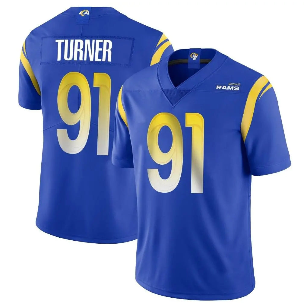 Cooneas LA.Rams #91 Kobie Turner Player Royal Limited Vapor Untouchable Home Game Stitched Jerseys