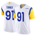 Cooneas LA.Rams #91 Kobie Turner Player White Limited Vapor F.U.S.E. Home Game Stitched Jerseys
