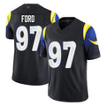 Cooneas LA.Rams #97 Poona Ford Player Black Midnight Rivalries Collection Limited Home Game Stitched Jerseys