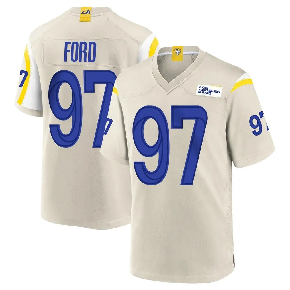 Cooneas LA.Rams #97 Poona Ford Player Bone Home Game Stitched Jerseys