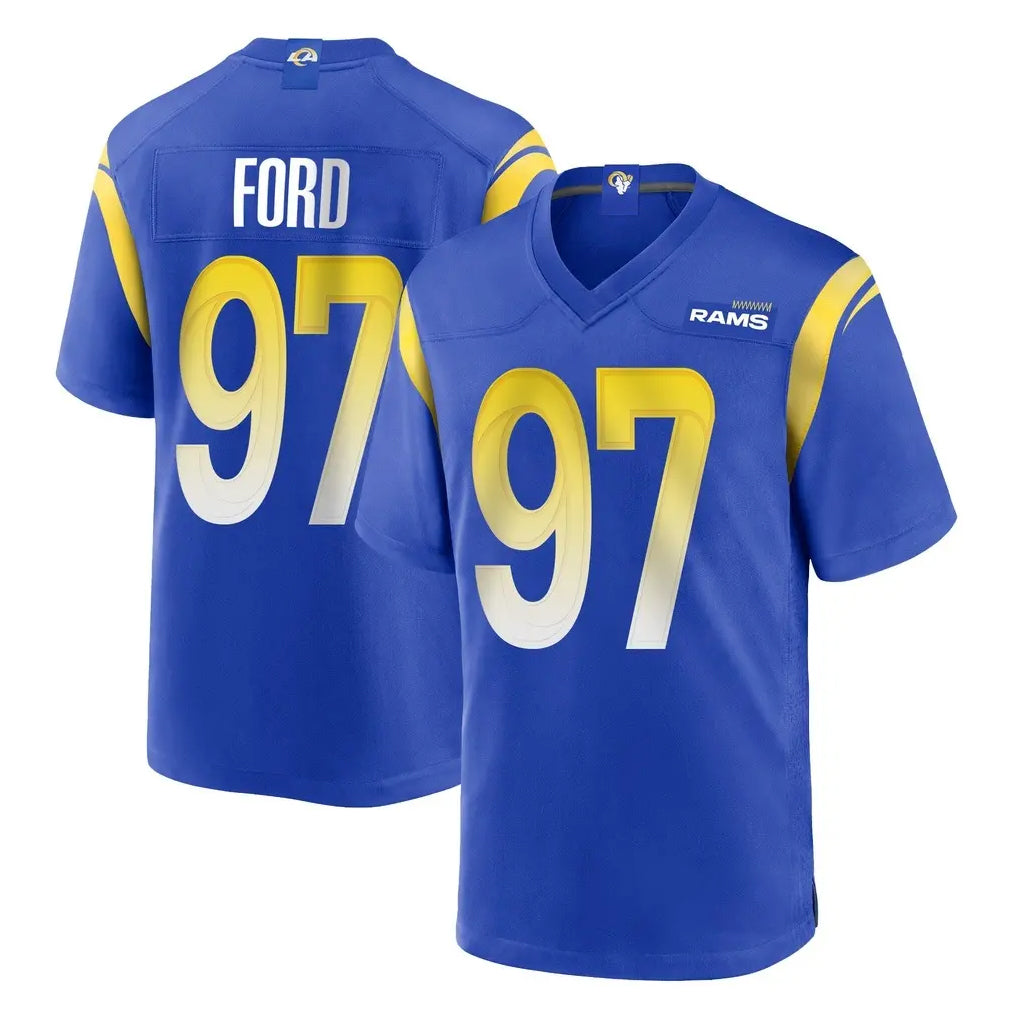 Cooneas LA.Rams #97 Poona Ford Player Royal Home Game Stitched Jerseys