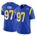 Cooneas LA.Rams #97 Poona Ford Player Royal Limited Vapor F.U.S.E. Home Game Stitched Jerseys
