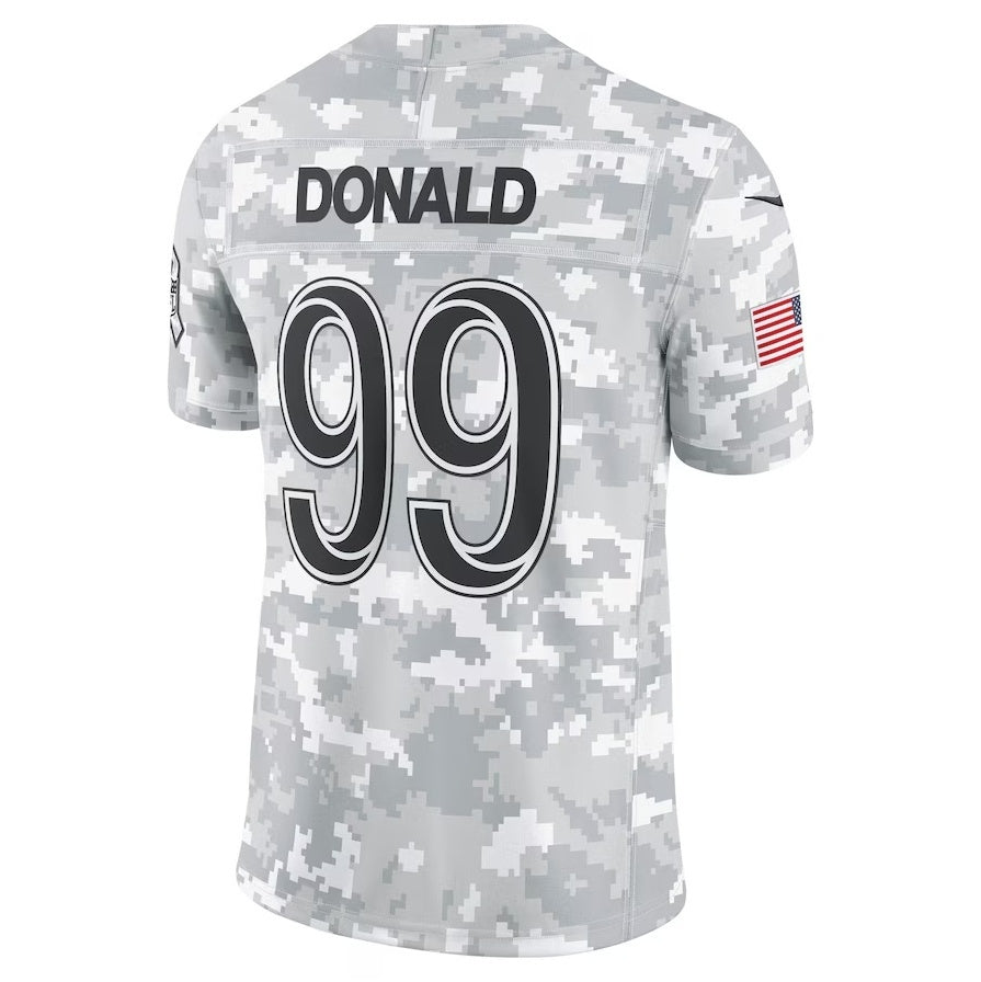 Cooneas LA.Rams #99 Aaron Donald Arctic Camo 2024 Salute to Service Retired Player Limited Jersey Stitched Jerseys