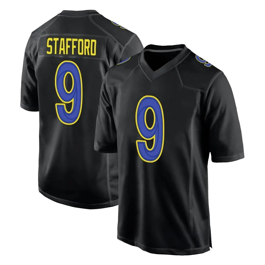 Cooneas LA.Rams #9 Matthew Stafford Player Black Fashion Limited Home Game Stitched Jerseys