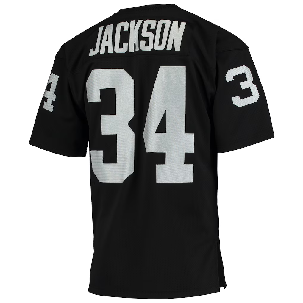 Cooneas LV.Raiders 1990 #34 Bo Jackson Mitchell & Ness Black Authentic Throwback Retired Player Stitched Puhic Jersey