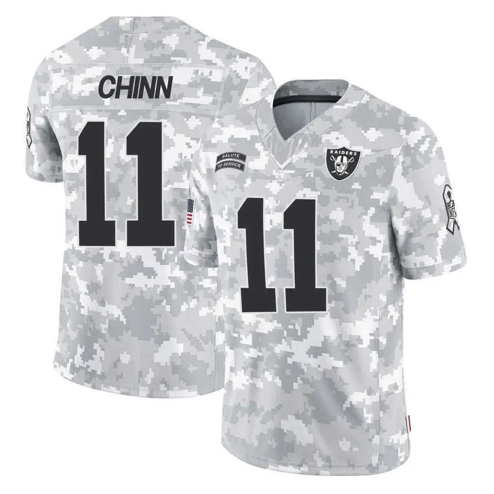Cooneas LV.Raiders #11 Jeremy Chinn Player Arctic Camo Salute To Service Limited Game Stitched Jerseys
