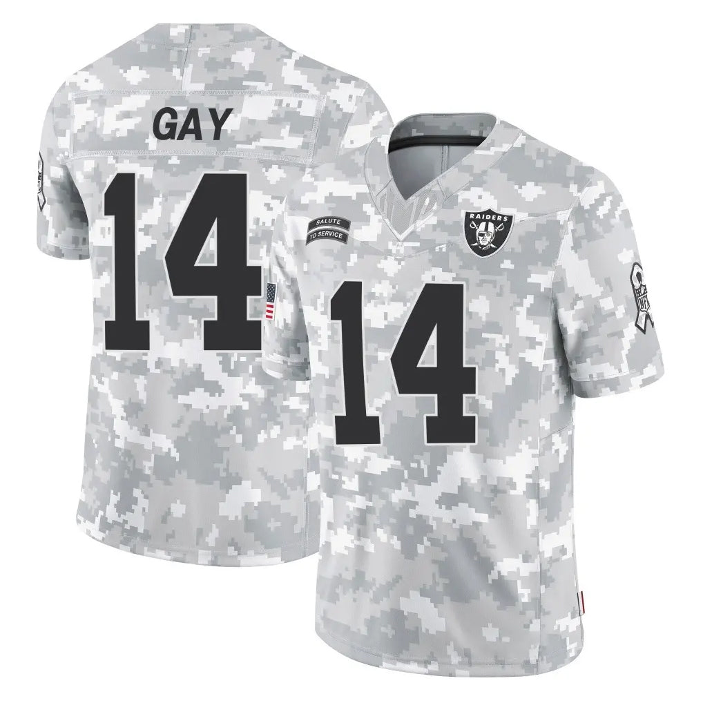Cooneas LV.Raiders #14 Matt Gay Player Arctic Camo Salute To Service Limited Game Stitched Jerseys